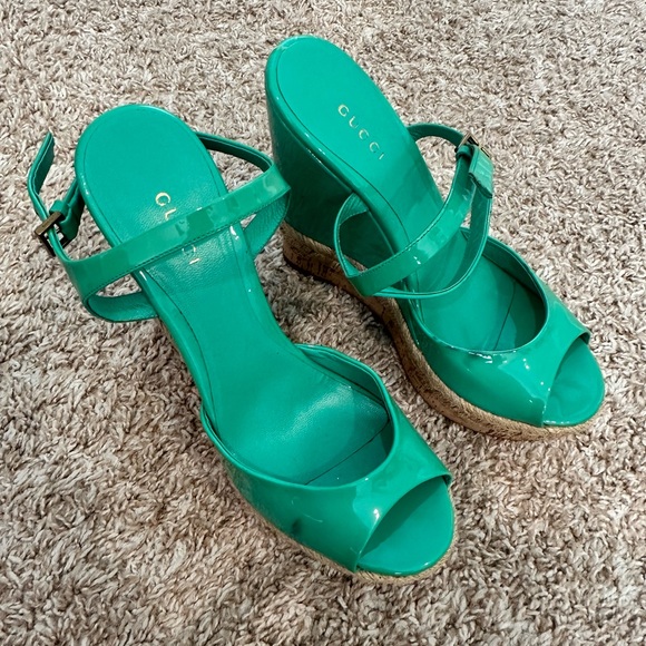 Gucci teal wedges - Picture 1 of 3